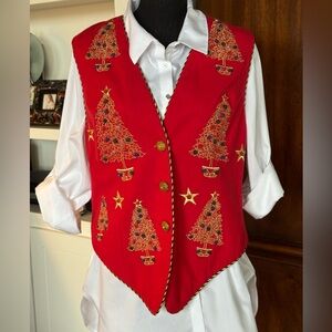 Jenna Vintage Wool Christmas Vest‎